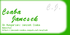 csaba jancsek business card